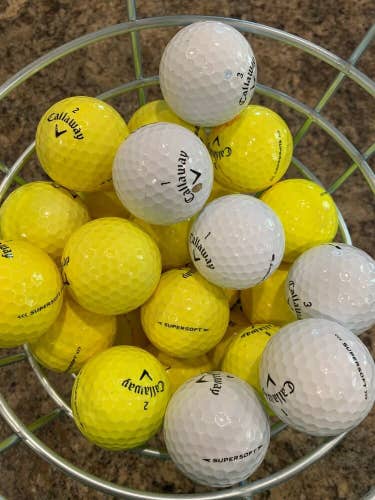 4 Dozen (48) AA-AAA Yellow Callaway Supersoft  Used Golf Balls