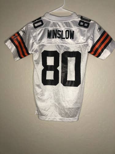 Browns official NFL Winslow #80 Reebok jersey White Youth Small