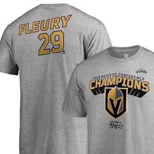 NHL Marc-Andre Fleury Vegas Golden Knights Fanatics Branded 2018 Western Conference Champions