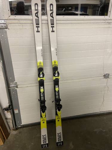Used 2019 HEAD Racing World Cup Rebels i.GS RD (173cm) Skis With Bindings Max Din 11