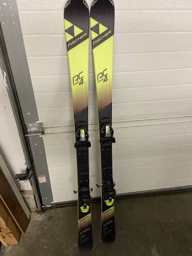 Used 2019 Fischer Racing RC4 World Cup SL (140cm) Skis With Bindings Max Din 10