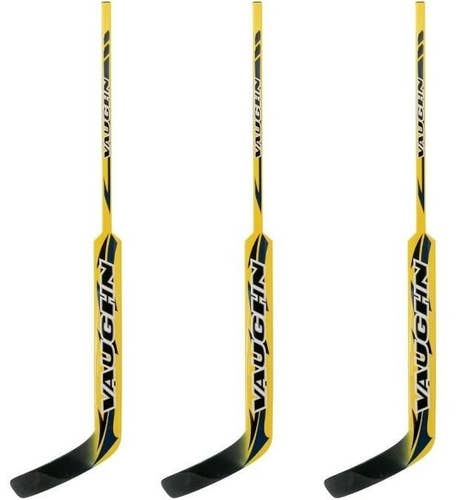 New 3 pack Vaughn 7900 Hockey Goalie stick left LH regular 25 composite gold Sr