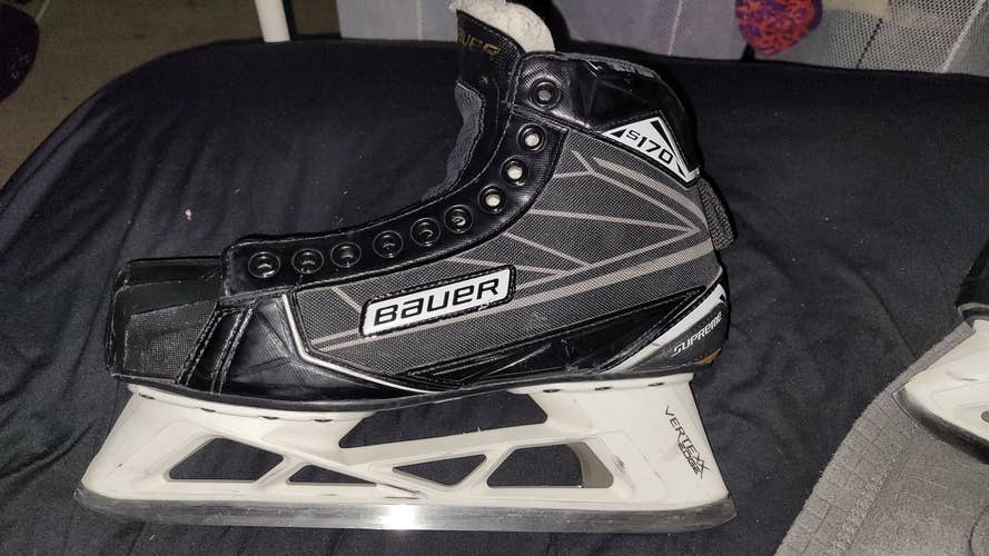 Senior Used Bauer Supreme S170 Hockey Goalie Skates Regular Width Size 7