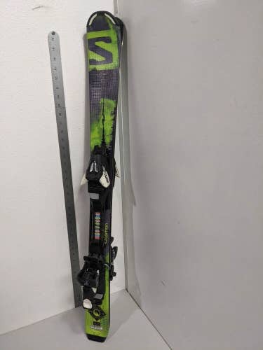 Salomon Q-Max Jr Skis & EZYTrak 5 Bindings 100 Cm Kids Youth Green Used
