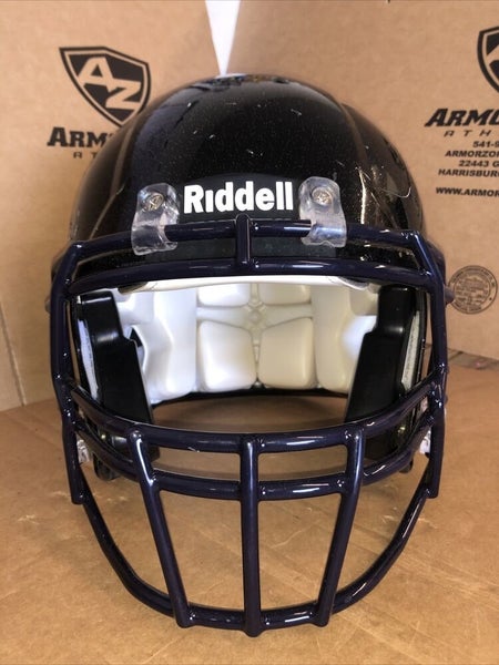 USED RIDDELL ADULT FOUNDATION FOOTBALL HELMET - LARGE - BLACK WITH SILVER FLAKE