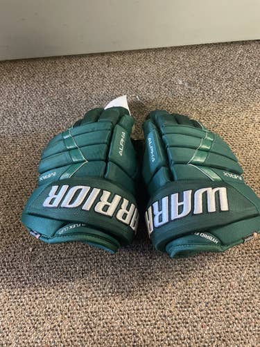 Green Used Senior Warrior Alpha Pro Gloves 13"