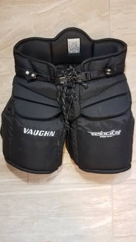 Black Senior Used Small Vaughn Hockey Goalie Pants