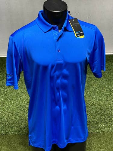 Callaway Golf Opti-Dri Chev Solid Mens Polo Shirt Royal Blue Medium (M) #83666