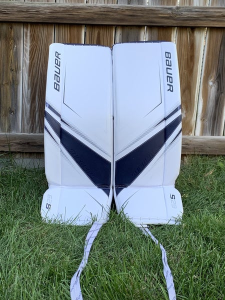 Wh/Navy Intermediate 29" Bauer Supreme S29 Goalie Leg Pads