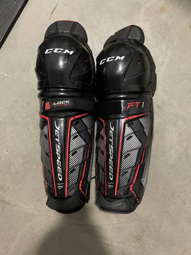 Senior CCM Pro Stock JetSpeed FT1 Shin Pads Size 14