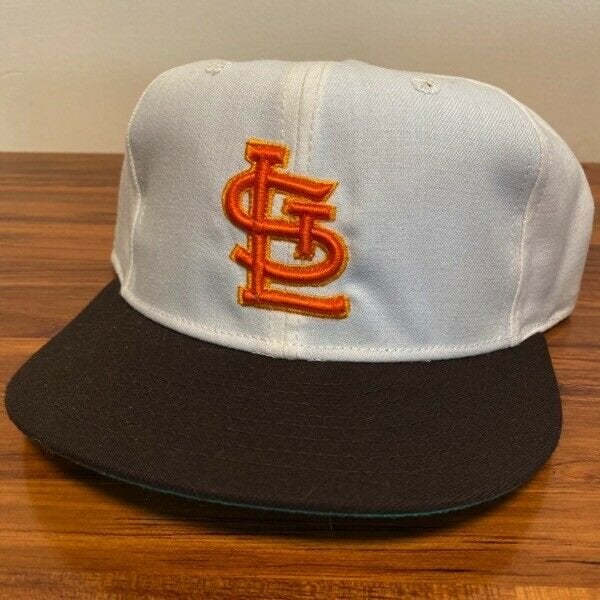 St Louis Browns Hat Baseball Cap Fitted 7 1/2 New Era Leather White Vintage  MLB
