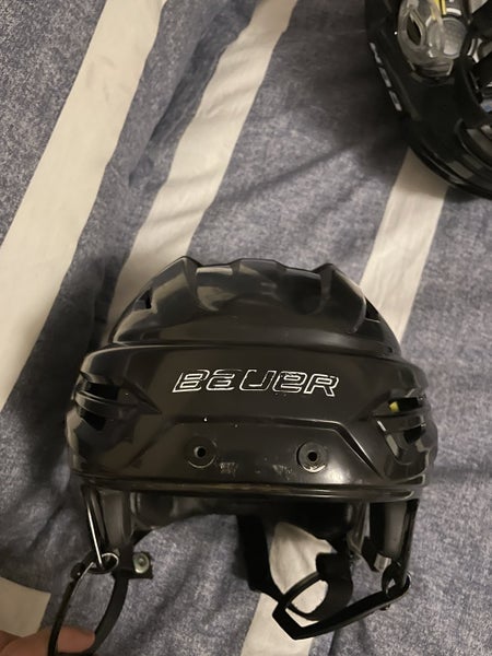 Black Used Medium Bauer Re-Akt 95 Helmet And Visor