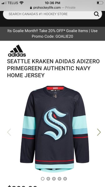 Seattle Kraken authentic Adidas jersey new Size 46 (small)