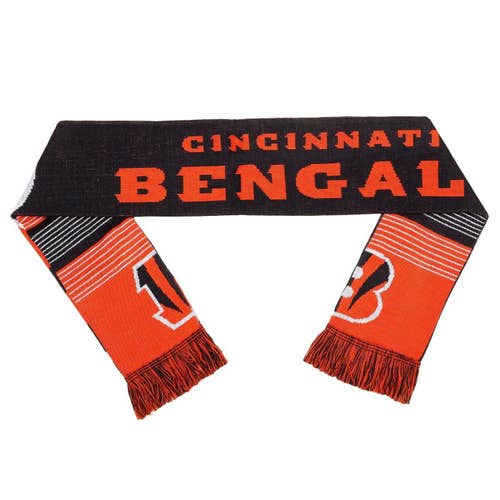 NFL Cincinnati Bengals 2015 Split Logo Reversible Scarf 64" by 7" by FOCO