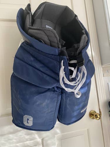 Blue Used Senior XL Vaughn Hockey Goalie Pants Pro Stock