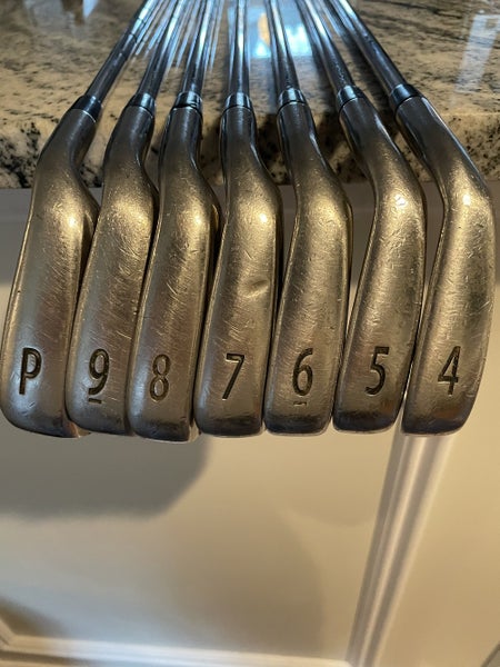 Used Men's Titleist Right Handed AP1 710 Iron Set Stiff Flex Steel Shaft 4i-PW