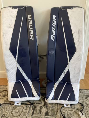 Blue Used Intermediate 30" Bauer Supreme 3S Goalie Leg Pads