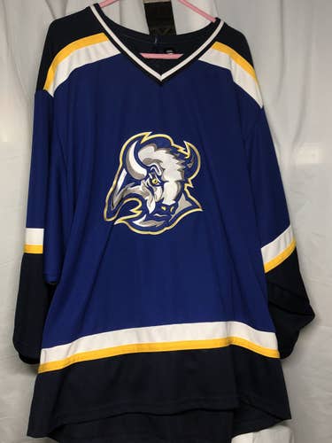 Sabres Alt Blues Used Goalie Cut Jersey