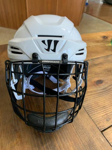 White Used Medium Warrior Covert PX2 Helmet + Cage Combo