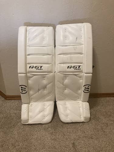 White Barely Used 32+1.5” Warrior Rituall GT Pro Goalie Leg Pads