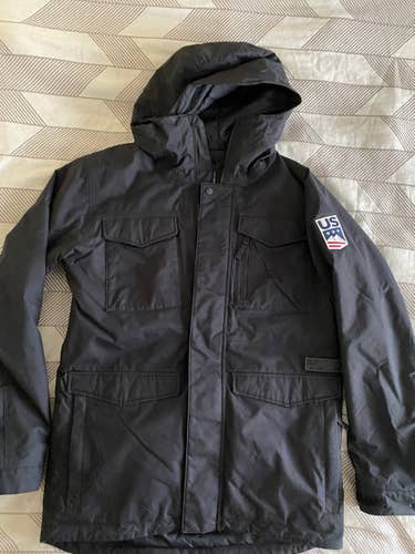 Burton Team USA Snowboarding Men’s Snowboard Jacket Hooded Black Size L