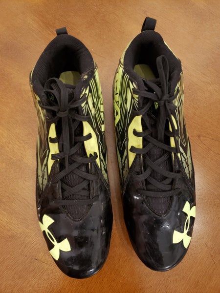 Black Adult Used Men's Size 9.5 (Women's 10.5) Molded Cleats Under Armour