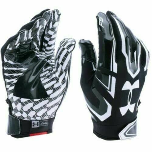 Under Armour UA F5 Football Gloves Mens 1271183-001 Black per pair NEW XLARGE
