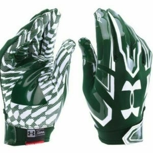 Under Armour UA F5 Football Gloves Mens 1271183-301 Dk Green per pair NWT XLARGE