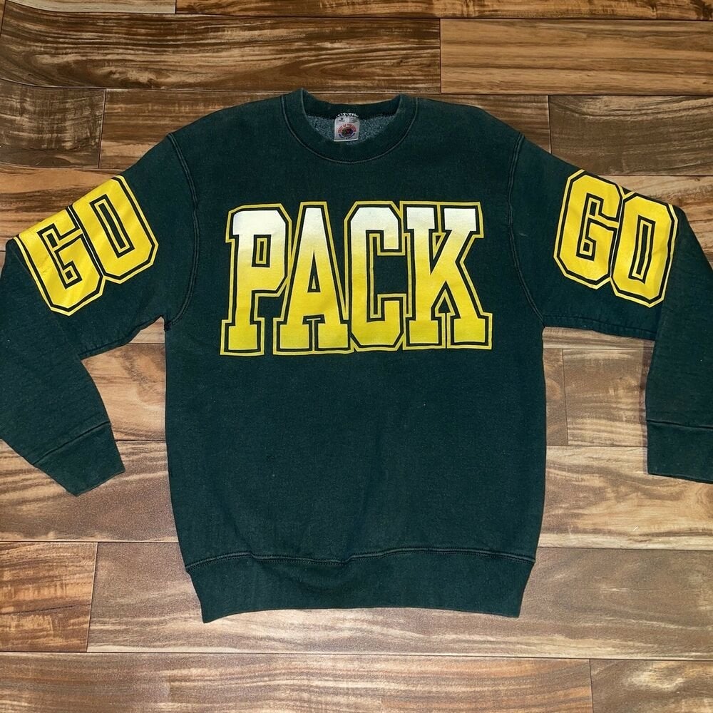 Vintage 90s Cotton Mix Black Fan Green Bay Packers Sweatshirt - Small–  Domno Vintage