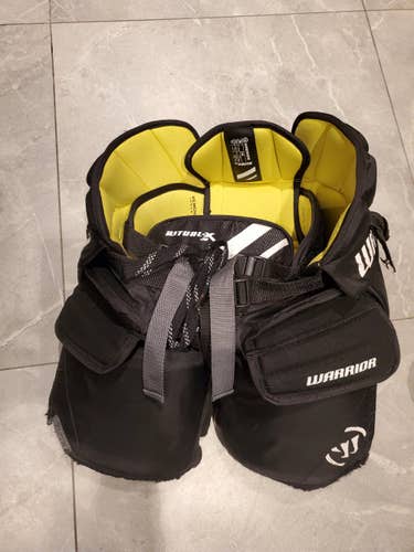Black Junior Used S/M Warrior Ritual X Hockey Goalie Pants