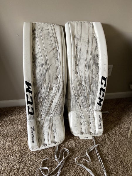 White Senior CCM Premier R1.9 Goalie Leg Pads 35+2