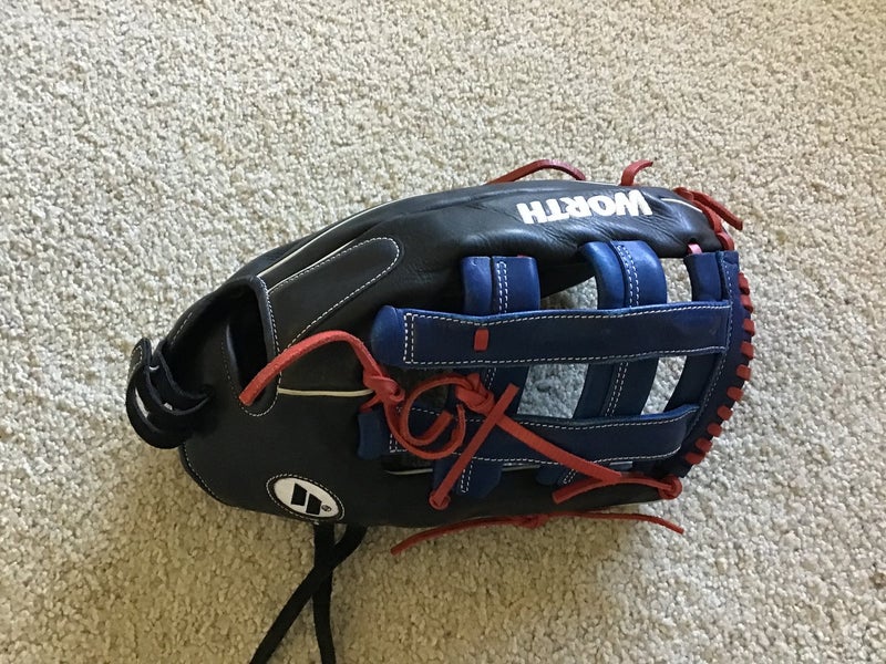 Black Used Adult Worth Right Hand Throw Outfield XT Extreme Softball Glove 15”