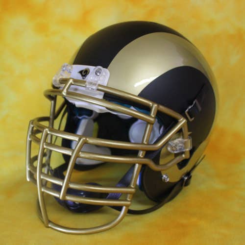 BAM!! LA Rams custom fullsize football helmet Schutt XP XL Black and Gold HUGE Helmet