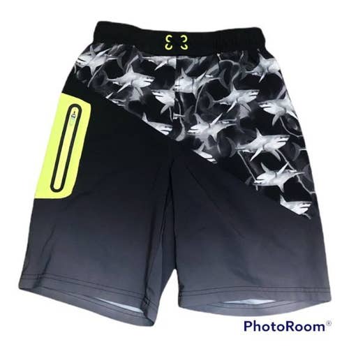 Boys Swimsuit Swim Trunks With Sharks - Youth Large