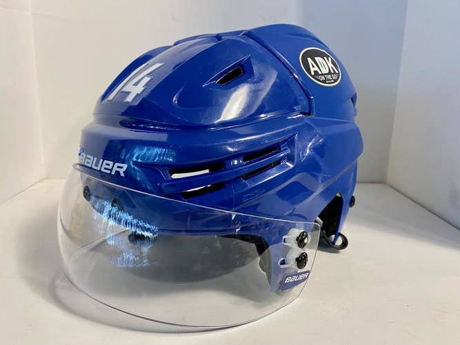 UTICA COMETS PRO STOCK HELMET BAUER MEDIUM #14 Hugh McGing