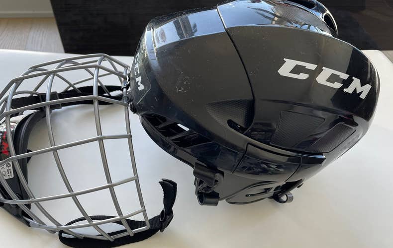Black Used Small CCM FL40 Helmet With Cage