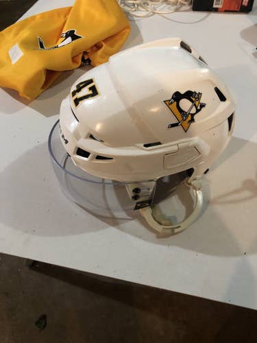 White Used Small CCM Pro Stock Helmet