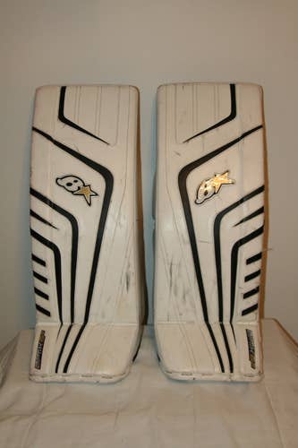White Used Intermediate 30+1" Brian's Optik 9.0 Goalie Leg Pads