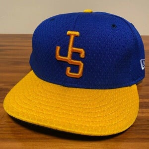 Jacksonville Suns Hat Baseball Cap Fitted 7 1/2 New Era Blue MiLB Mesh BP Minors