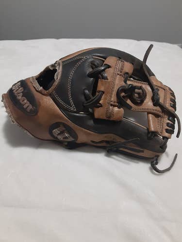 Black Used High School/College Wilson Right Hand Throw Infield A2K Baseball Glove 11.75"
