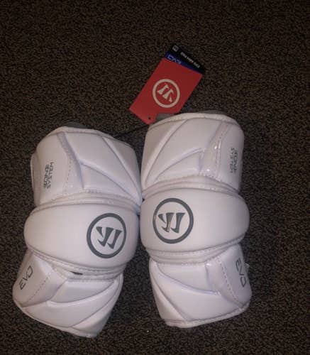 New SMALL S Warrior Evo Arm Pads Lax Lacrosse White New With Tags