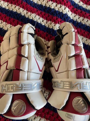 Maroon and White Maverik M4 Gloves