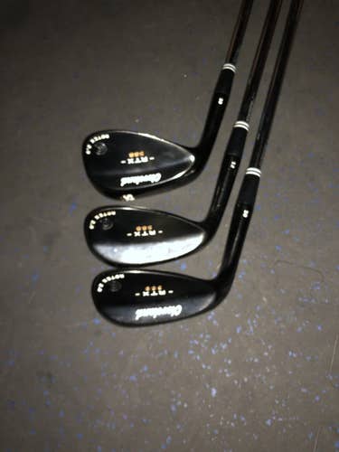 Men's Cleveland 588 RTX 2.0 Black Satin Wedge Set 52 56 60 Degree Left hand