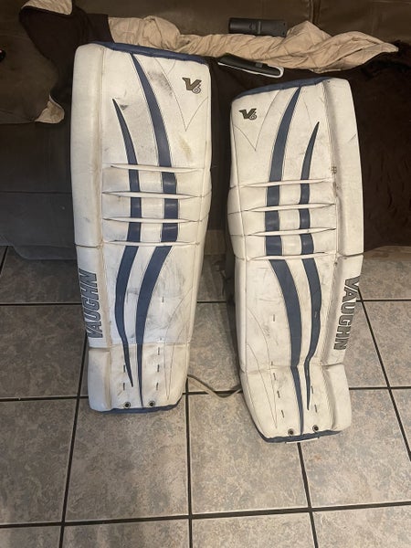 White Senior 36" Vaughn Velocity V6 Goalie Leg Pads
