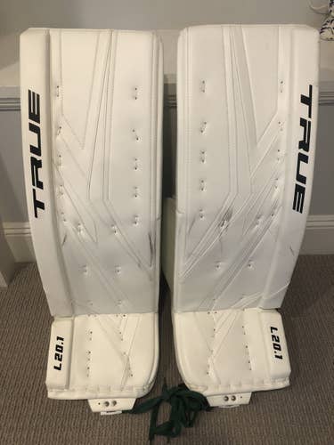 White New Senior 35" +1 True Goalie Leg Pads