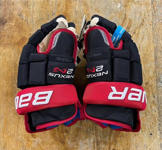 15" Black/Red Bauer Nexus 2N Hockey Gloves