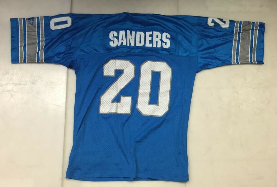 Vintage Starter Barry Sanders Detroit Lions Jersey Grey Size 46 Medium