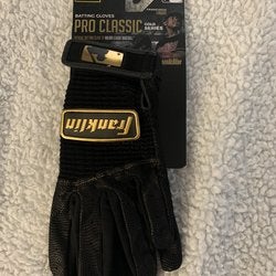 Black New Large Franklin Pro Classic Batting Gloves