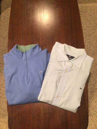 BUNDLE: Vinyard Vines quarterzip and button down