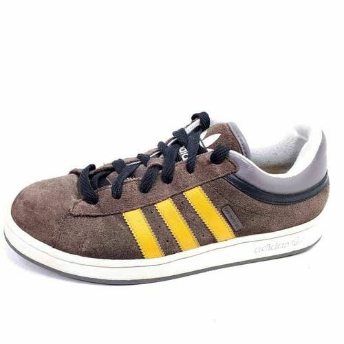 Rare Adidas Mens 9.5 Skate Shoes Hot Shot ST Brown Suede Yellow 043544 Low